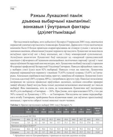 Рэжым Лукашэнкі паміж дзьвюма выбарчымі кампаніямі: вонкавыя і ўнутраныя фактары (дэ)легітымізацыі