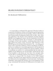 Belarus in Russia’s Foreign Policy