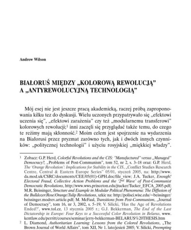 Białoruś między „kolorową rewolucją” a „antyrewolucyjną technologią” 