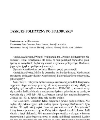 Dyskurs polityczny po białorusku