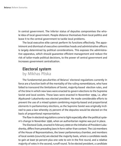 The Nature of Authoritarian Regime in Belarus: Electoral system