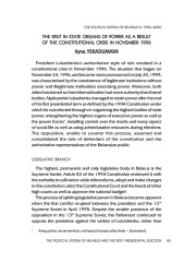 The Split in State Organs of Power As a Result of the Constitutional Crisis in November 1996