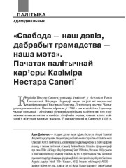 «Свабода — наш дэвіз, дабрабыт грамадства — наша мэта». Пачатак палітычнай кар’еры Казіміра Нестара Сапегі